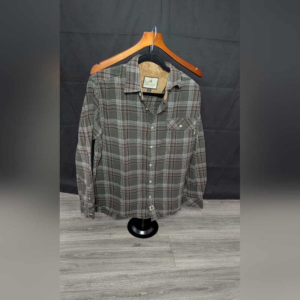 Legendary Whitetails Men's Plaid Shirt in Olive and Tan